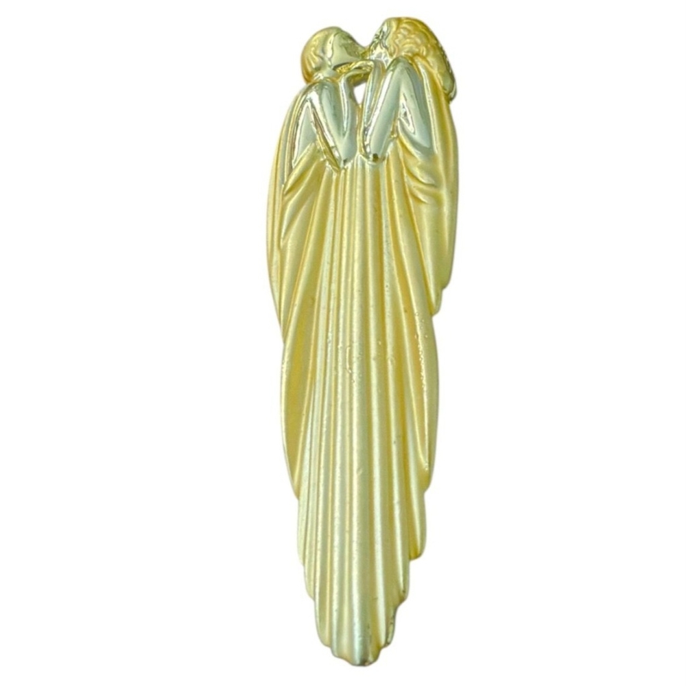 Elegant Gold Angel Brooch